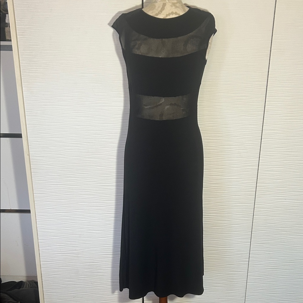 Vivienne Tam Sheer Panel Midi Dress, S/M